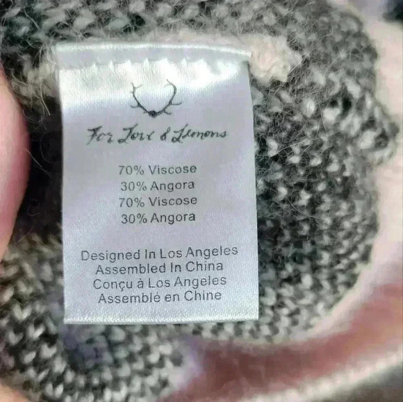 For Love and lemons knitz plaid angora blend fuzzy pullover sweater sz small - Picture 8 of 12
